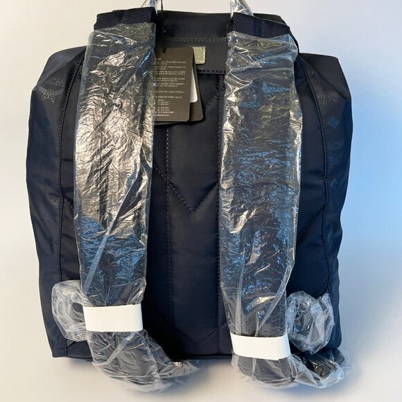 MCM Dieter Navy Blue Nylon Visetos Backpack - Picture 3 of 9